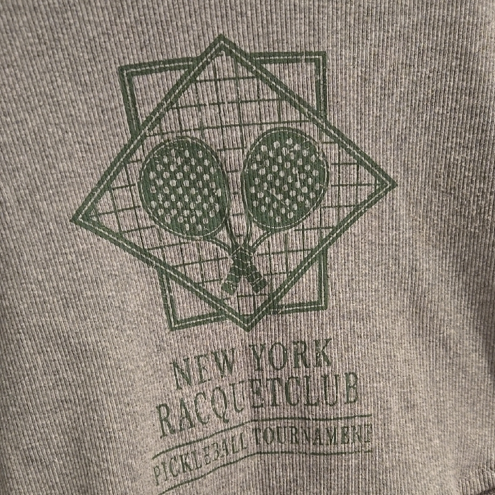 Gray Cropped Top with Green Graphic - Picture 2 of 5